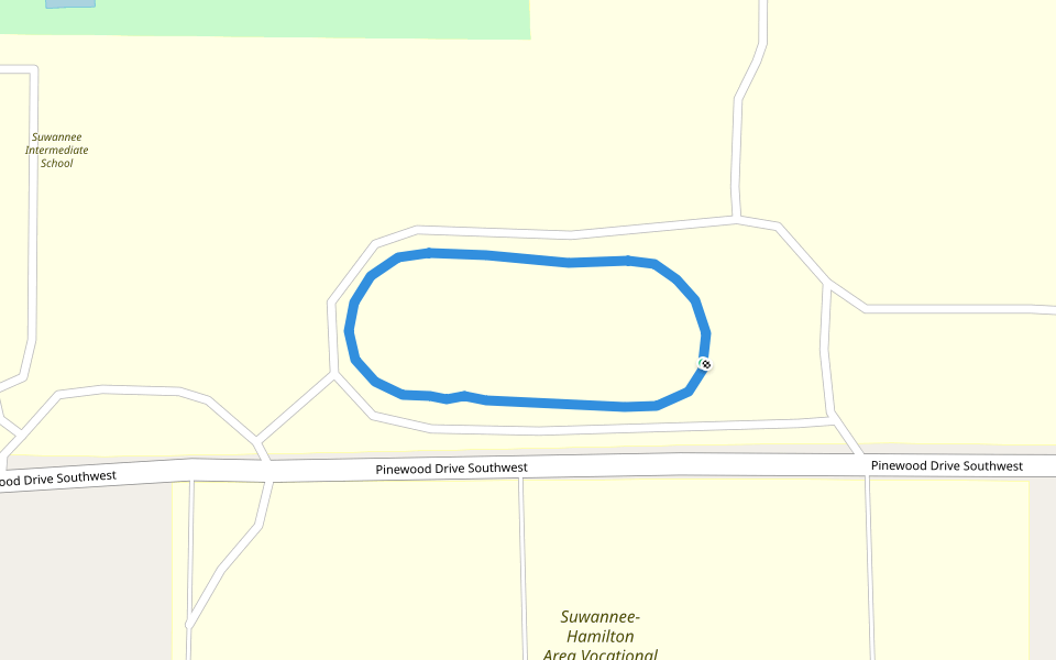 Suwannee-Hamilton Area Vocational Technical School walking route map in Live Oak