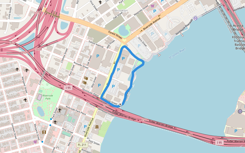 Riverside Park Walking and Running Jacksonville, Florida, USA Pacer