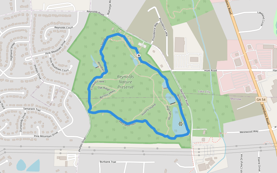 Reynolds Nature Preserve walking route map in Lake City