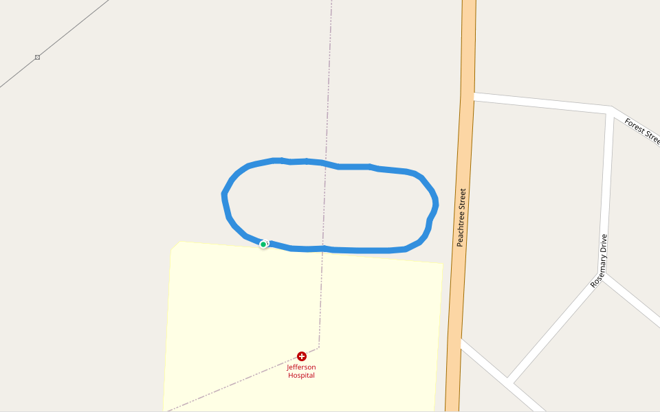 Jefferson Hospital walking route map in Louisville