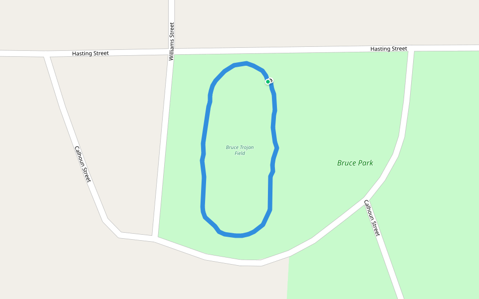 Bruce Park walking route map in Bruce
