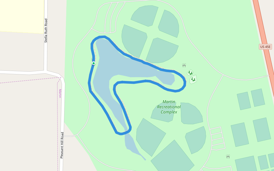 Martin Recreational Complex walking route map in Martin