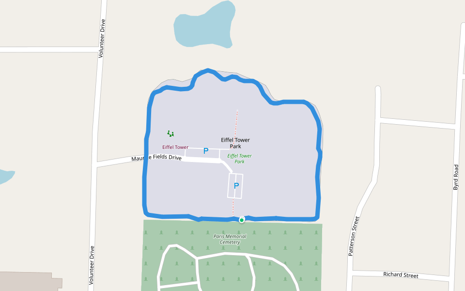 Eiffel Tower Park walking route map in Paris