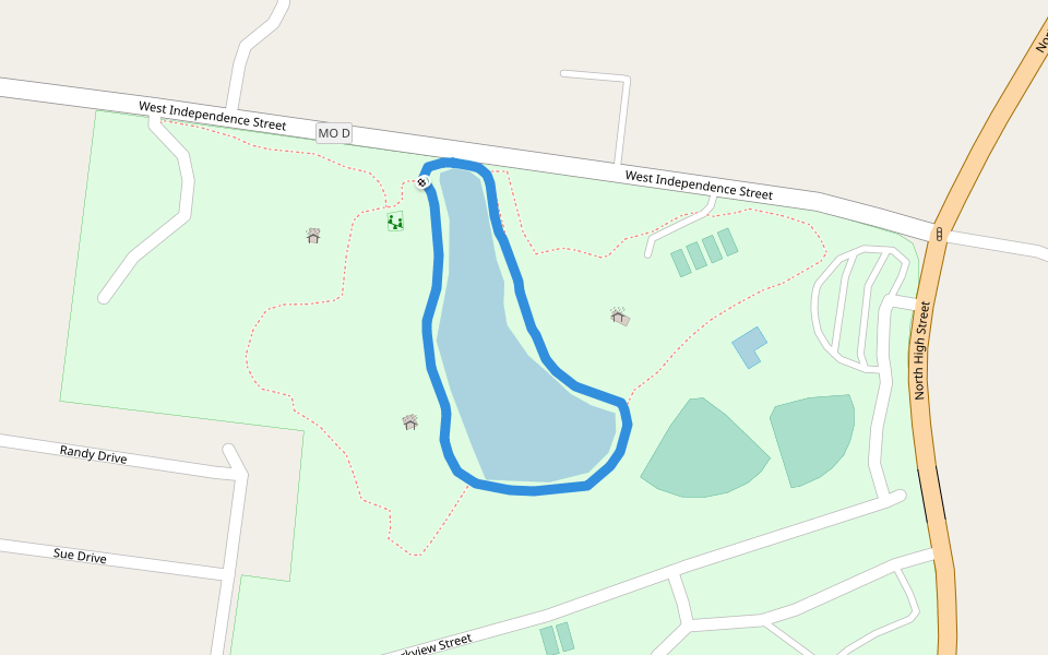 Jackson City Park walking route map in Jackson