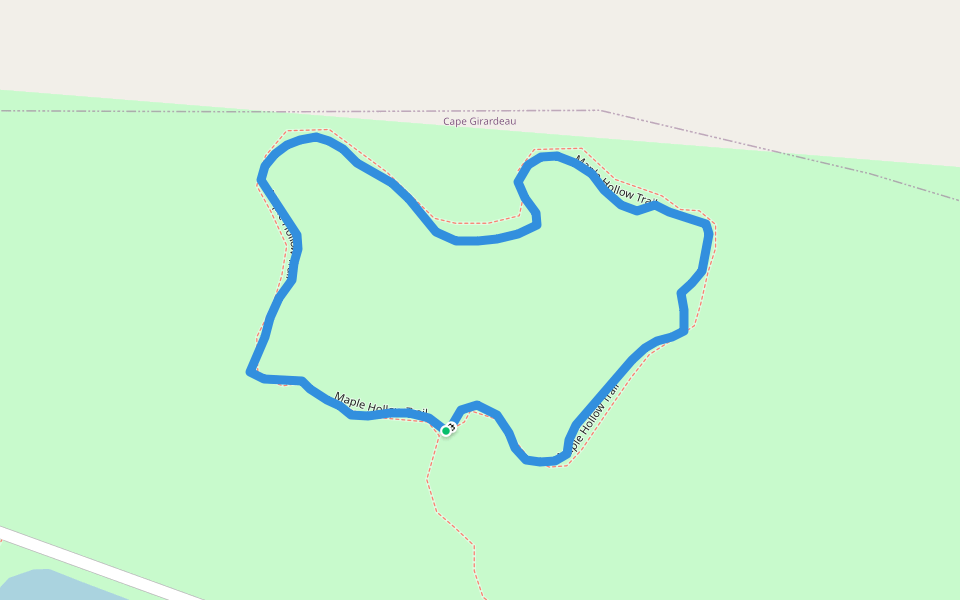 Cape Girardeau County Park North walking route map in Cape Girardeau