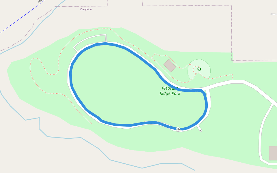 Pleasant Ridge Park walking route map in Maryville