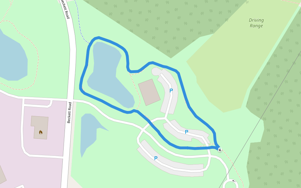 Beckett Park walking route map in Beckett Ridge