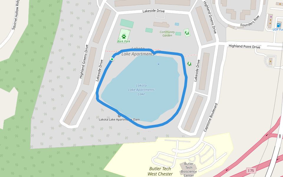 Lakota Lake Apartments Lake walking route map in Olde West Chester