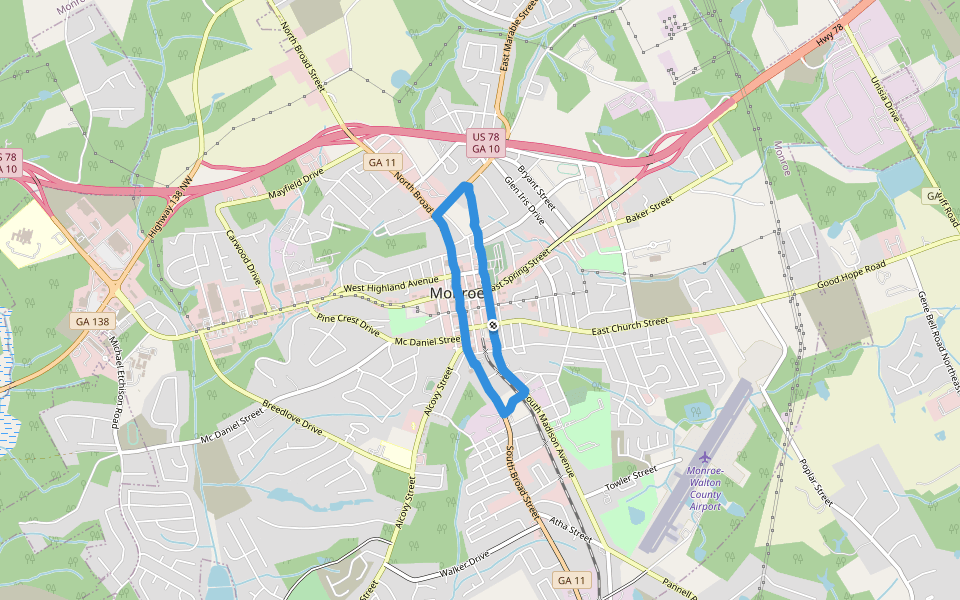 Rest Haven Cemetery walking route map in Monroe