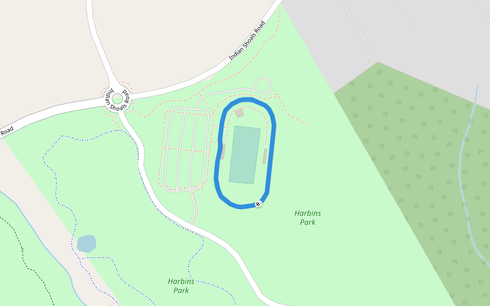 Harbins Park walking route map in Dacula