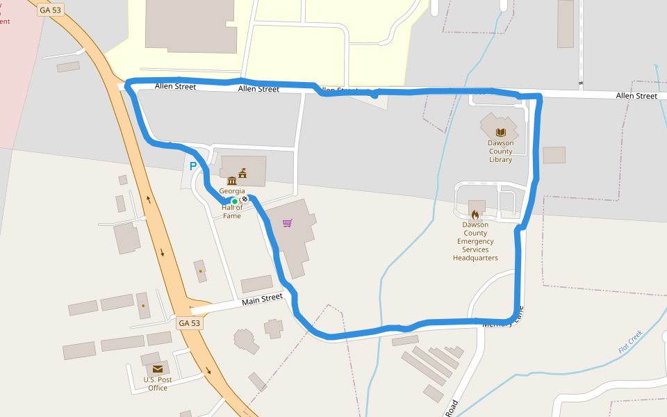 Dawsonville city loop Hiking Trail USA Pacer