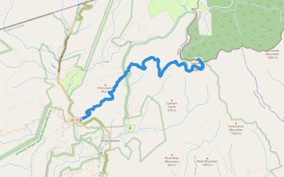 Foothills Trail walking route map in Sunset