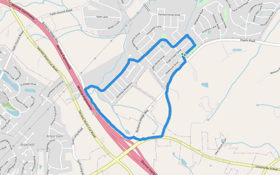 Poplin Elementary Hiking Trail Indian Trail, North Carolina, USA Pacer