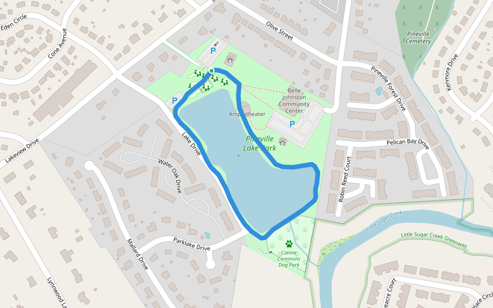 Pineville Lake Park Walking and Running North Carolina, USA Pacer