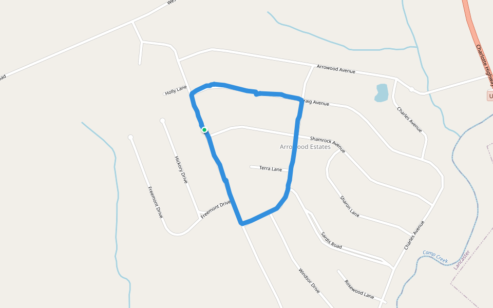 Arrowood Estates Walking And Running Trail Lancaster, South Carolina