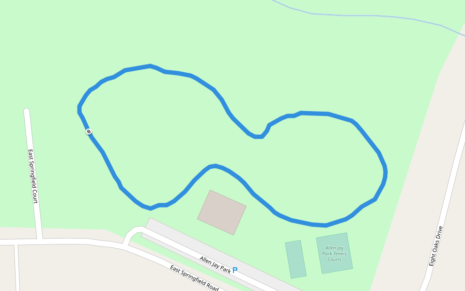 Allen Jay Park walking route map in High Point