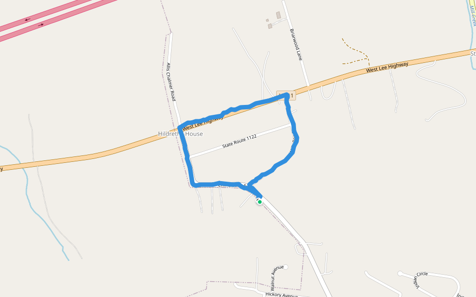 Chinquapin Circle  walking route map in Rural Retreat