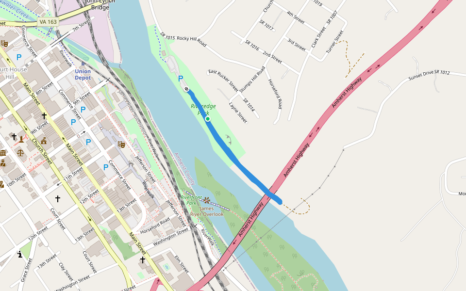 Riveredge Park Walk walking route map in Madison Heights