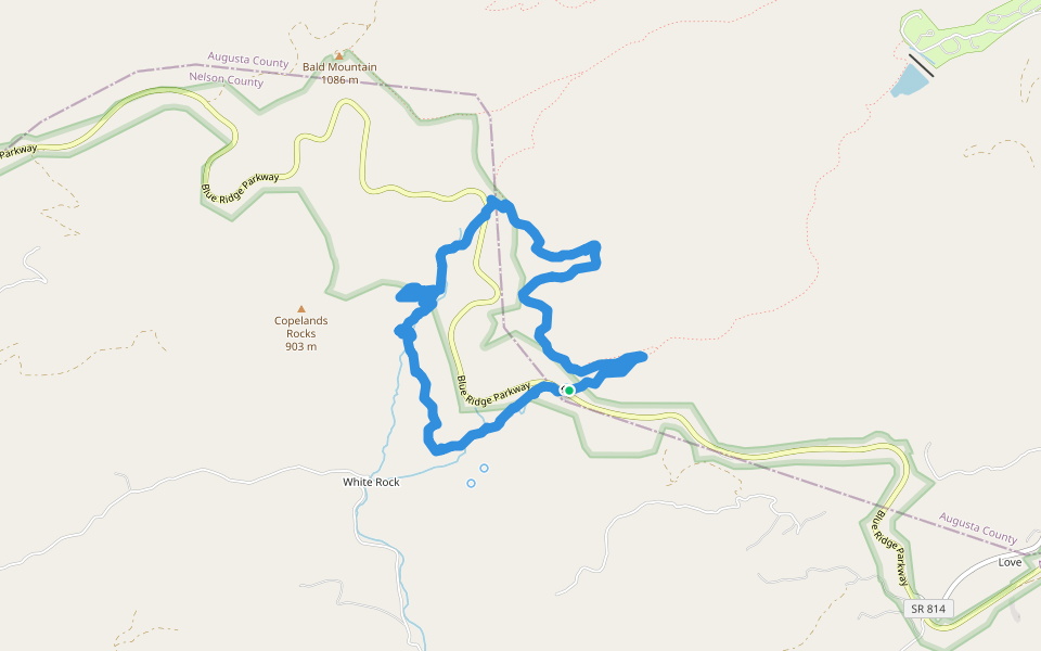 White Rock Falls Trail Ruta de senderismo Lyndhurst, Virginia, Estados Unidos Pacer