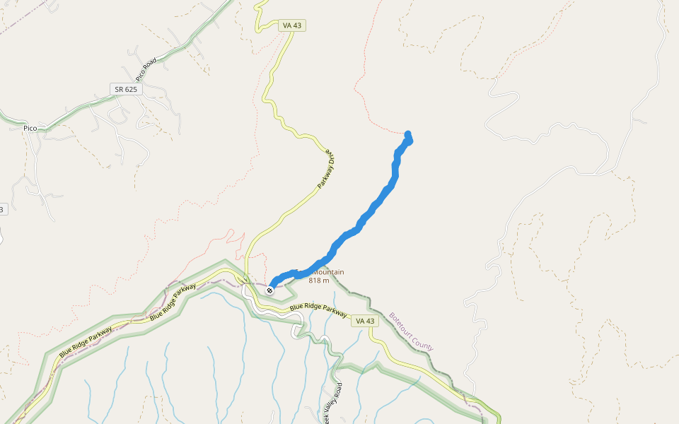Cove Mountain Ruta de senderismo Montvale, Virginia, Estados Unidos