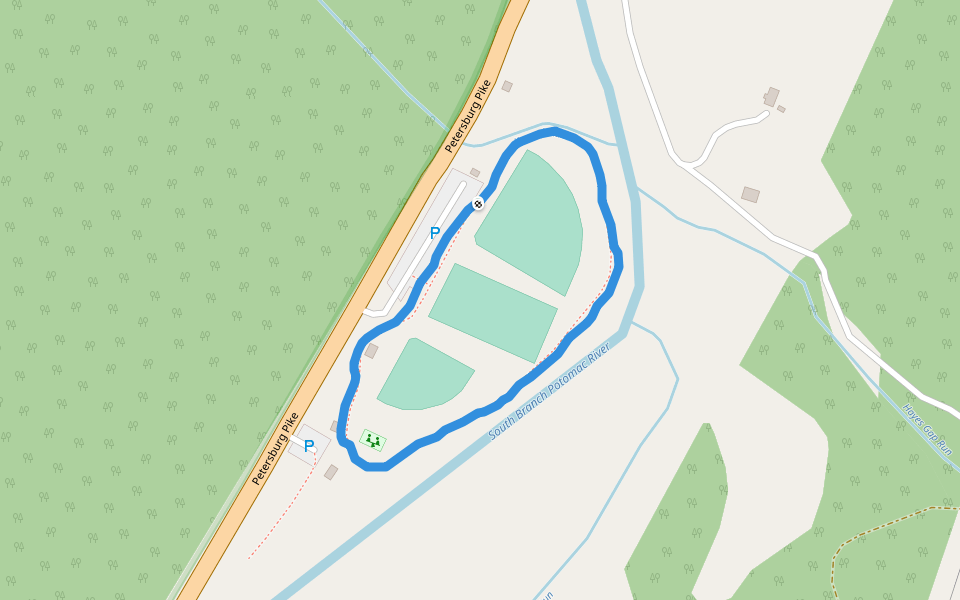 Kentuck Run walking route map in Upper Tract