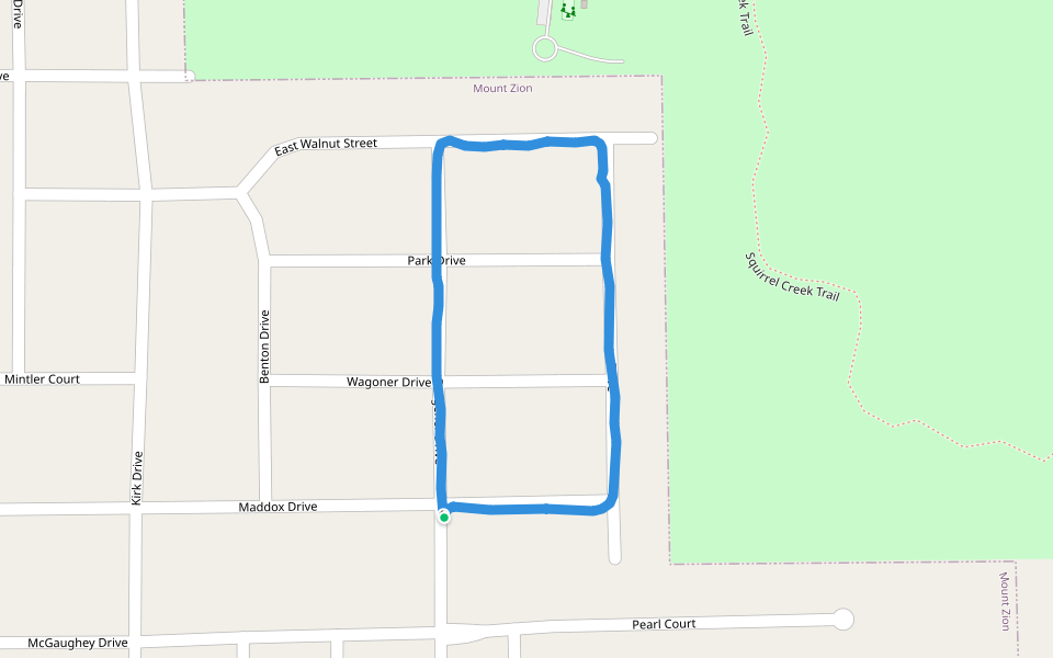 Spitler Woods State Natural Area walking route map in Mount Zion