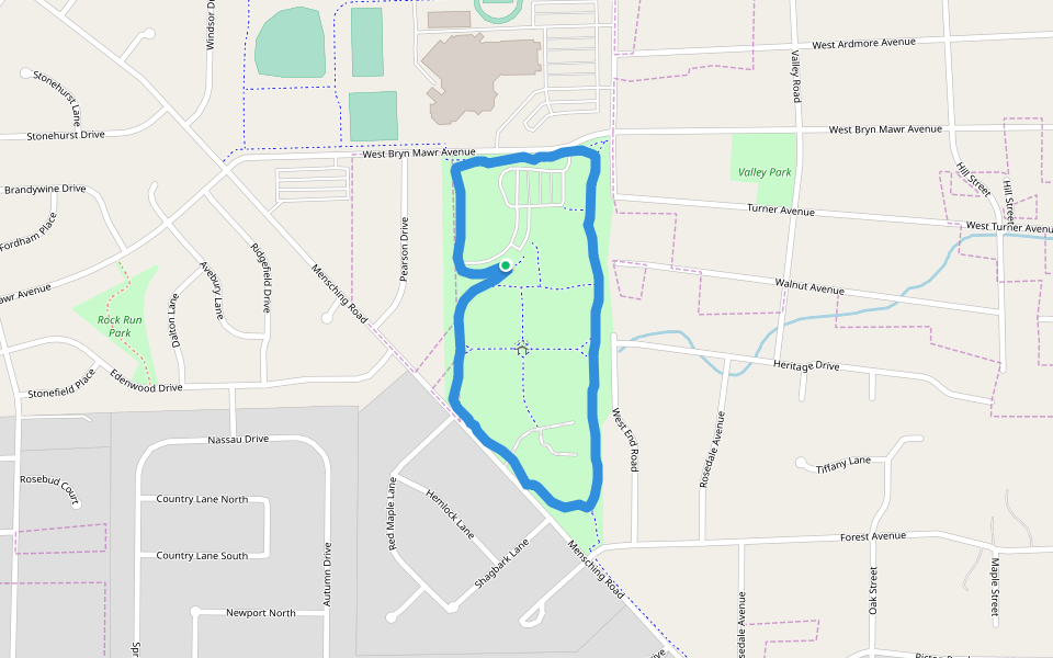 Clauss Farm Recreation Area walking route map in Roselle