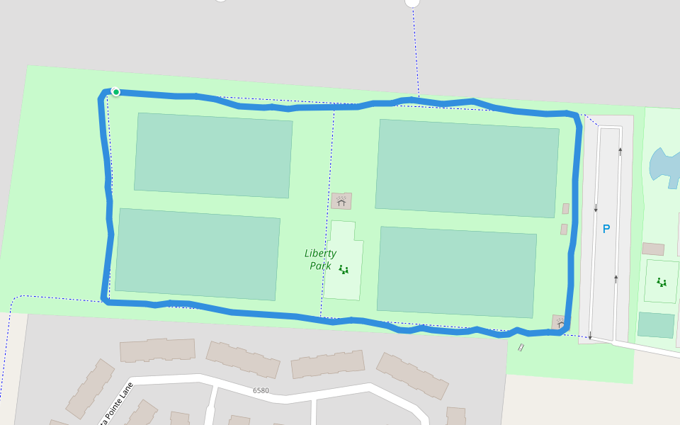 Liberty Park walking route map in Middletown