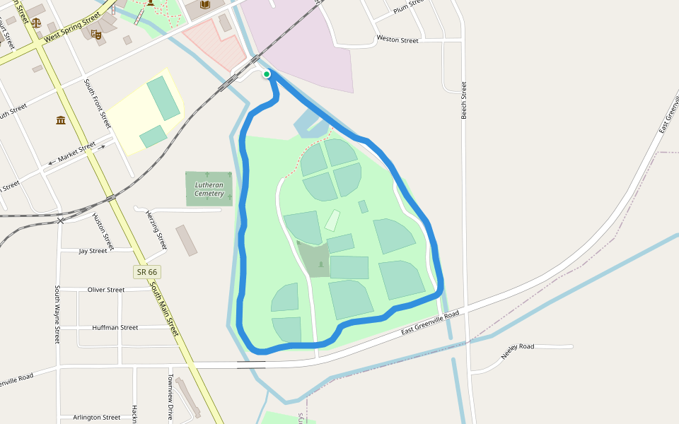 Geiger Park walking route map in Saint Marys