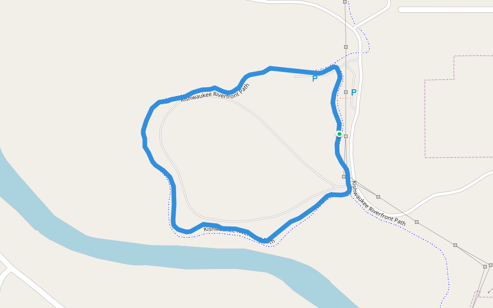 Kishwaukee River walking route map in Belvidere