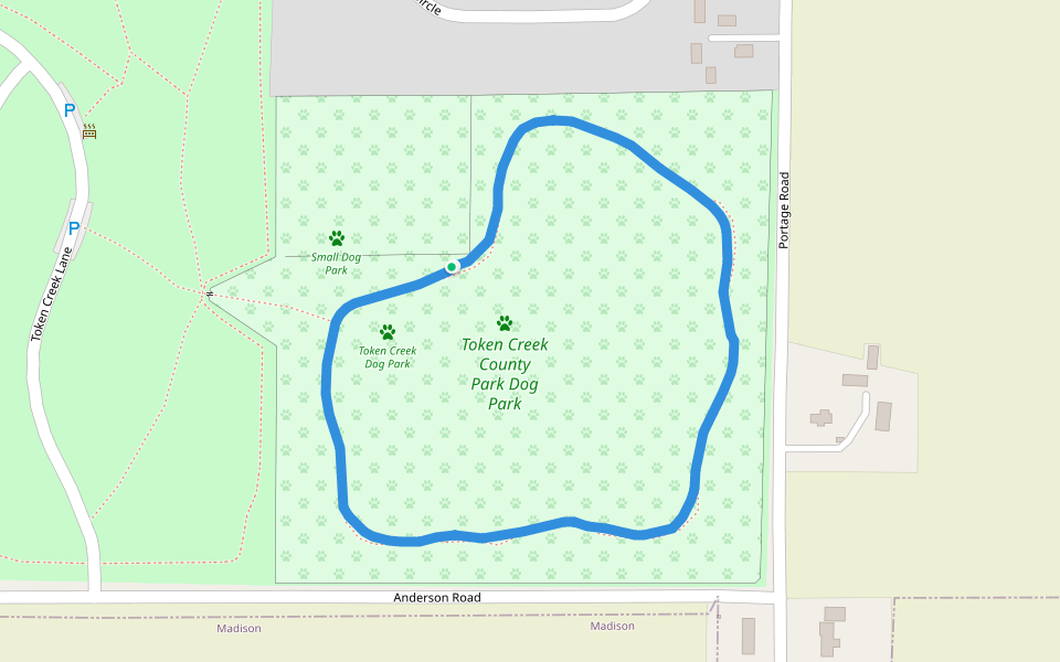 Token Creek County Park Walking and Running Pacer