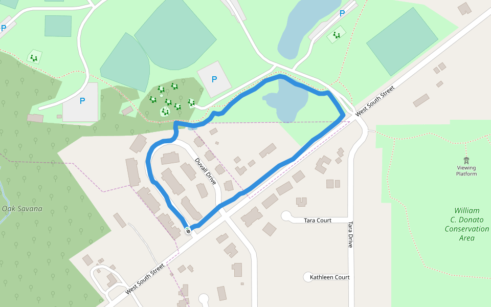 Emricson Park walking route map in Woodstock
