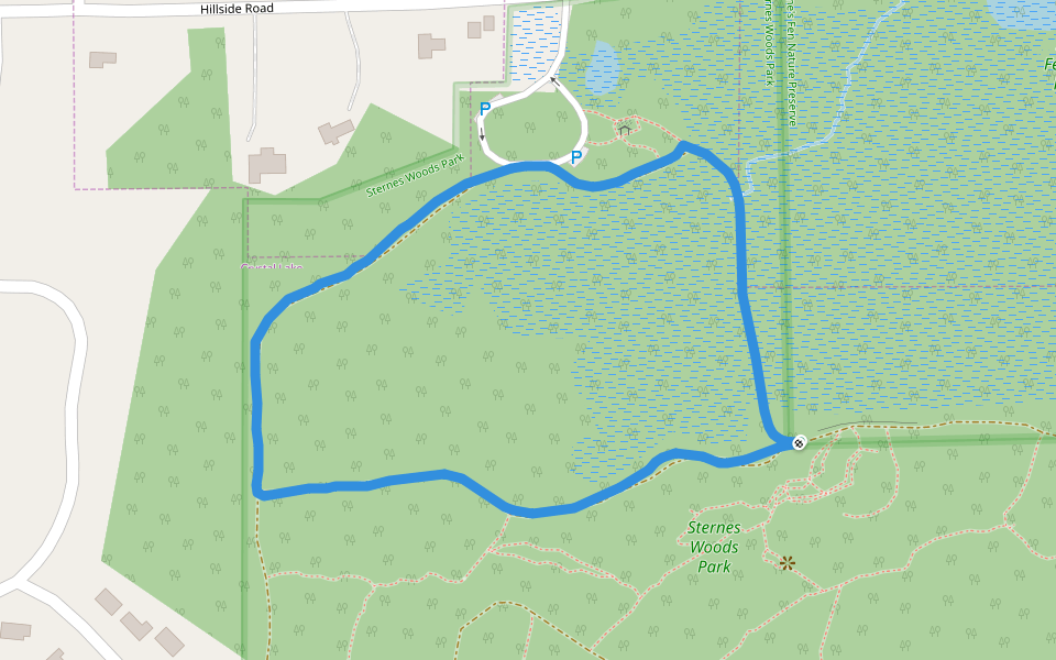 Sternes Woods Park walking route map in Crystal Lake
