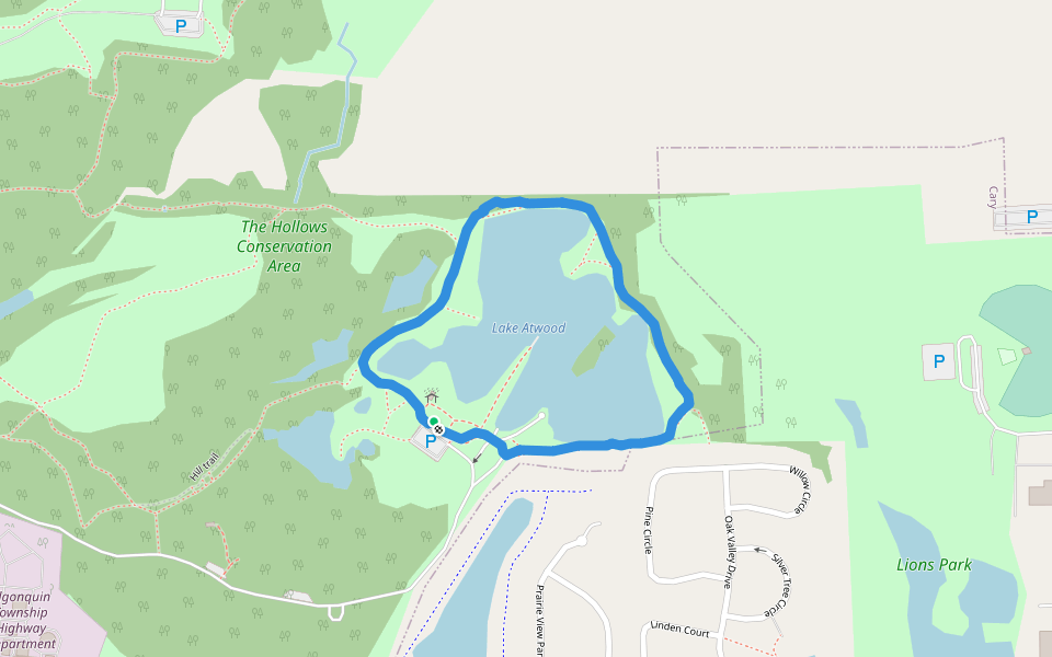 Lake Atwood Hiking Trail Cary, Illinois, USA Pacer