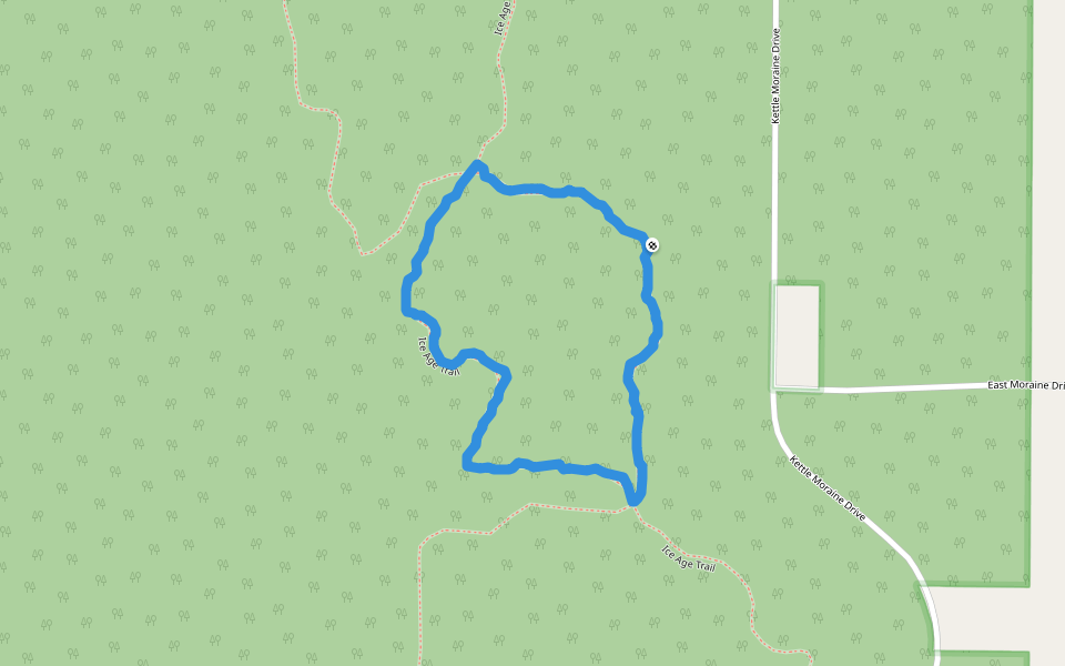 Kettle Moraine State Forest walking route map in Kewaskum
