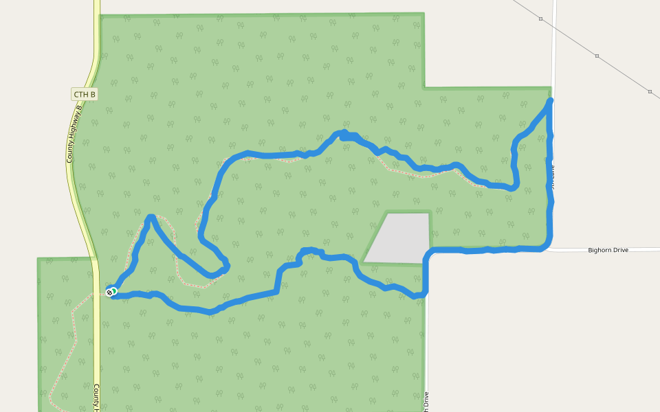 Bohn Lake Segment of the Ice Age Trail walking route map in Hancock