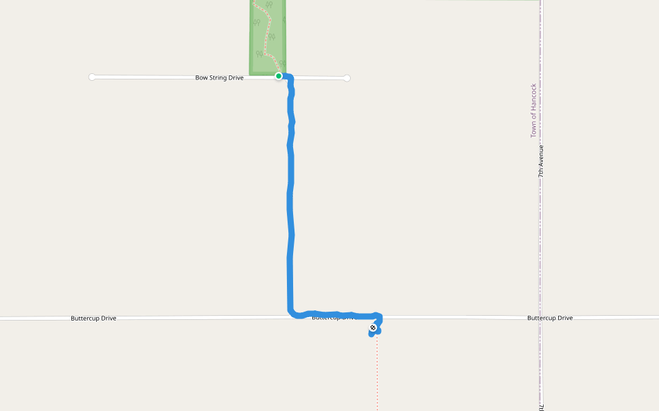 Cr to Mecan River Segment walking route map in Hancock