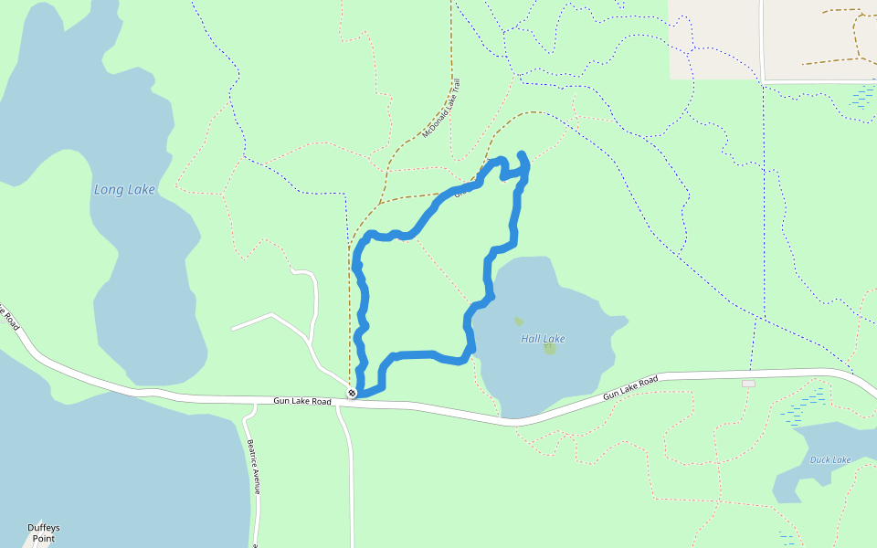 Graves Hill Trail walking route map in Middleville