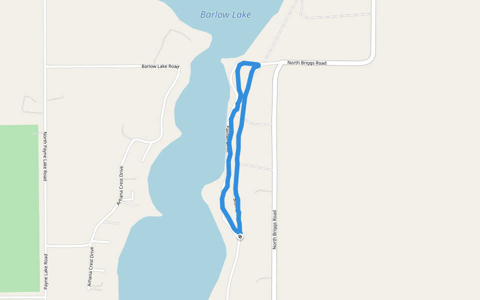 Barlow Lake walking route map in Middleville