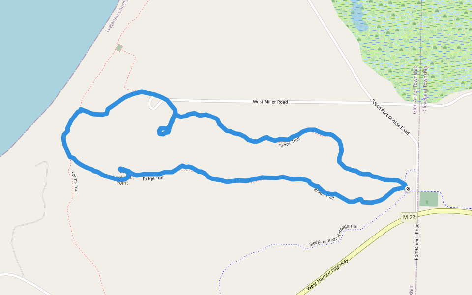 Farms Trail walking route map in Maple City