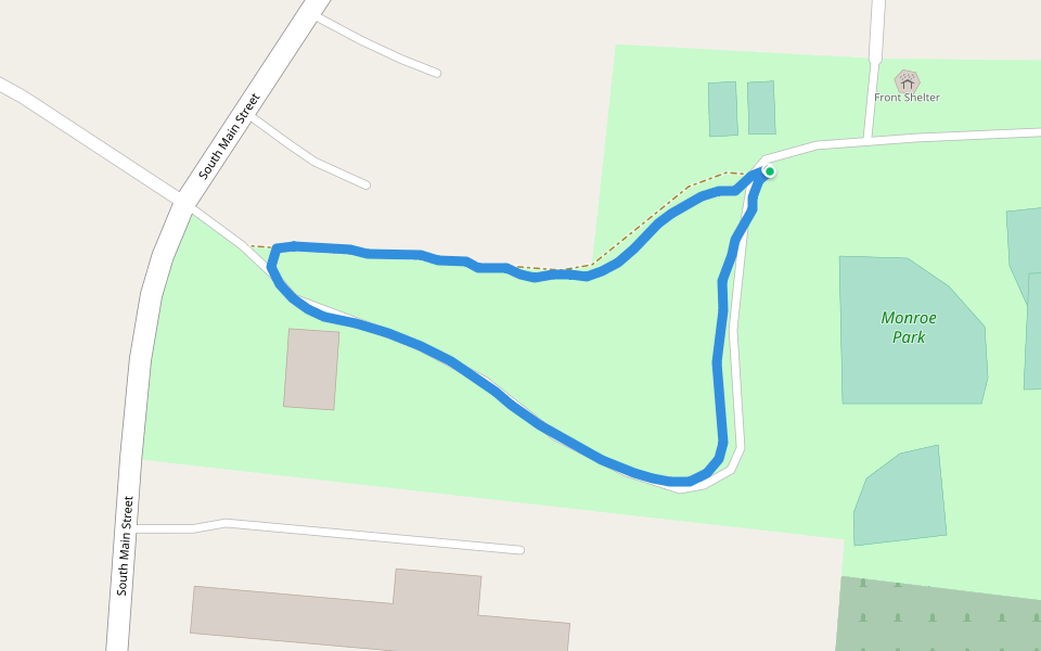 Monroe Park walking route map in Monroe