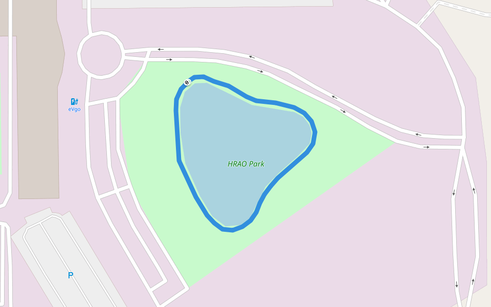 HRAO Park walking route map in Raymond