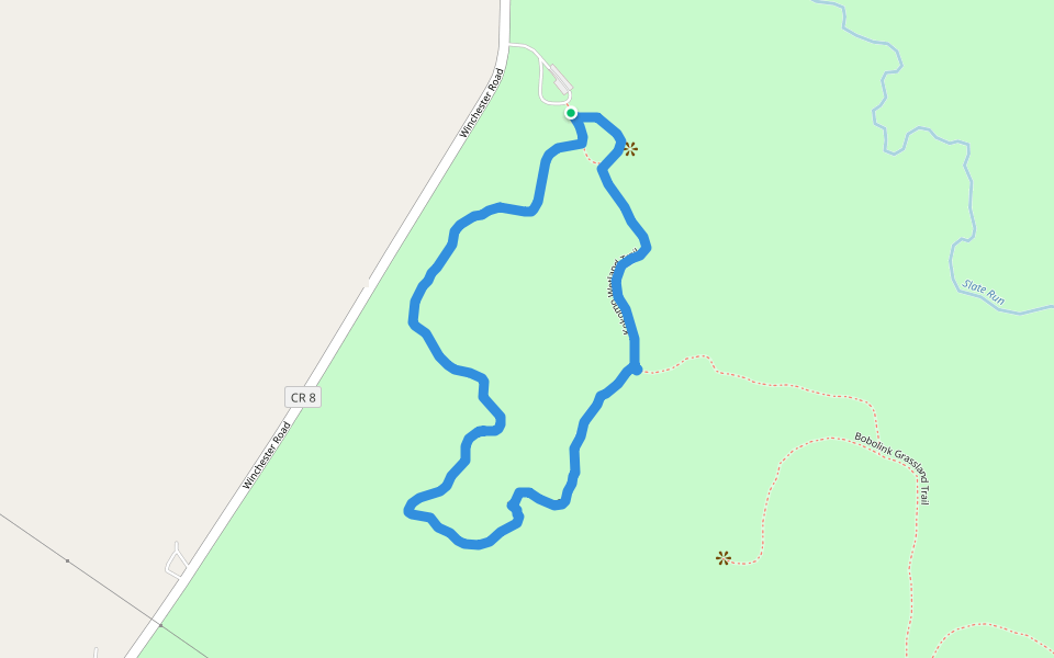 Slate Run Metro Park walking route map in Ashville