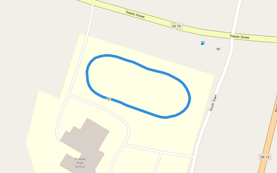 Trimble High School walking route map in Glouster