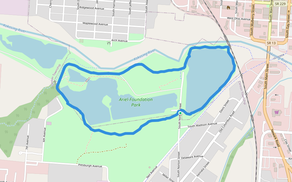 Aril Foundation Park walking route map in Mount Vernon