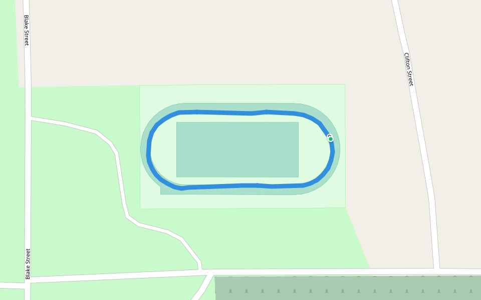 New London Recreation Park walking route map in New London