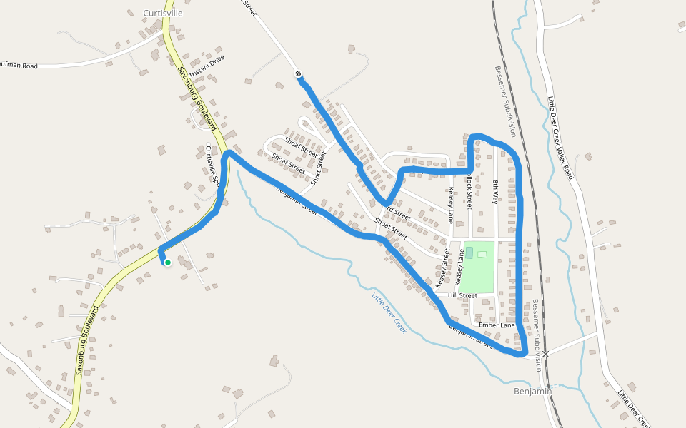 West Deer Park walking route map in Tarentum