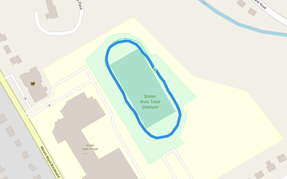 Shaler Area Titan Stadium walking route map in Glenshaw