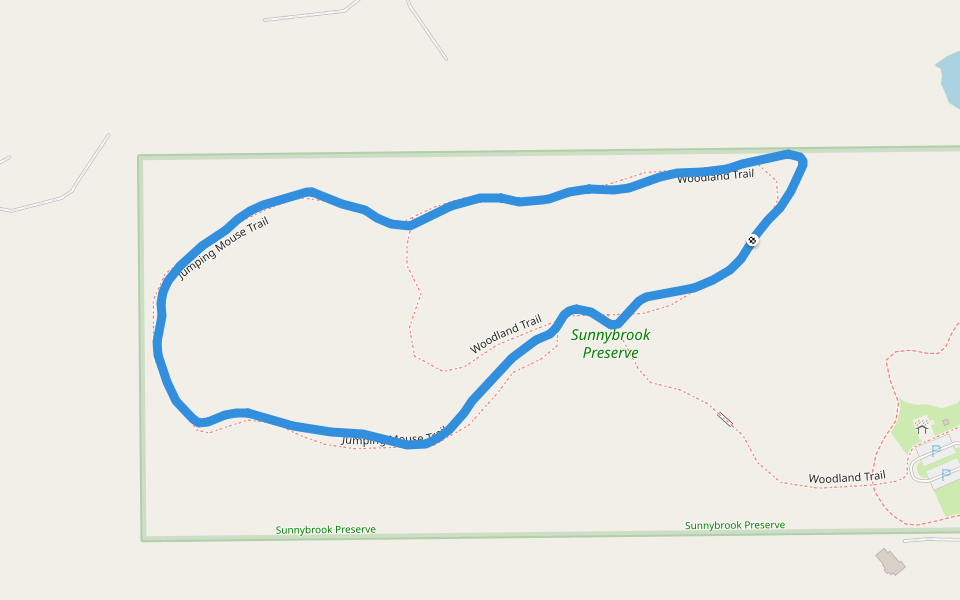 Sunnybrook Preserve walking route map in Chesterland