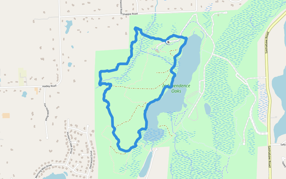 C - Springlake Loop walking route map in Village of Clarkston